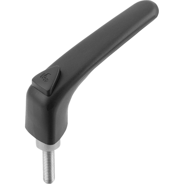 Kipp Adjustable Handle Ergonomic Size:3 M08X40 Plastic, Black Ral9011, Comp:Stainless, Comp:Black Ral7021 K0982.3081X40 - main